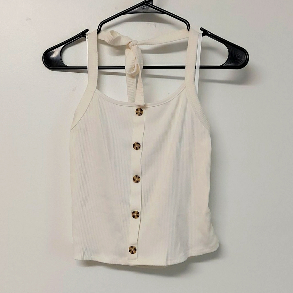Cream Crop Top